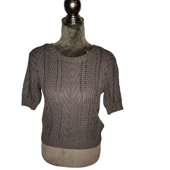 Sanctuary Women's sz Small Black Short Sleeve Knit Sweater New with Tags - Picture 2 of 9